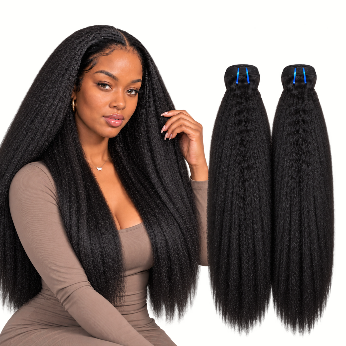 Aby Hair AfroKinky Straight Bundles 100% Human Virgin Hair