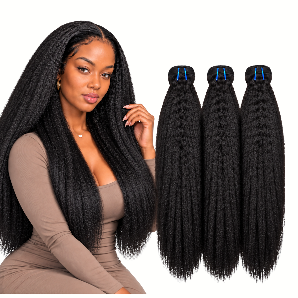 Aby Hair AfroKinky Straight Bundles 100% Human Virgin Hair