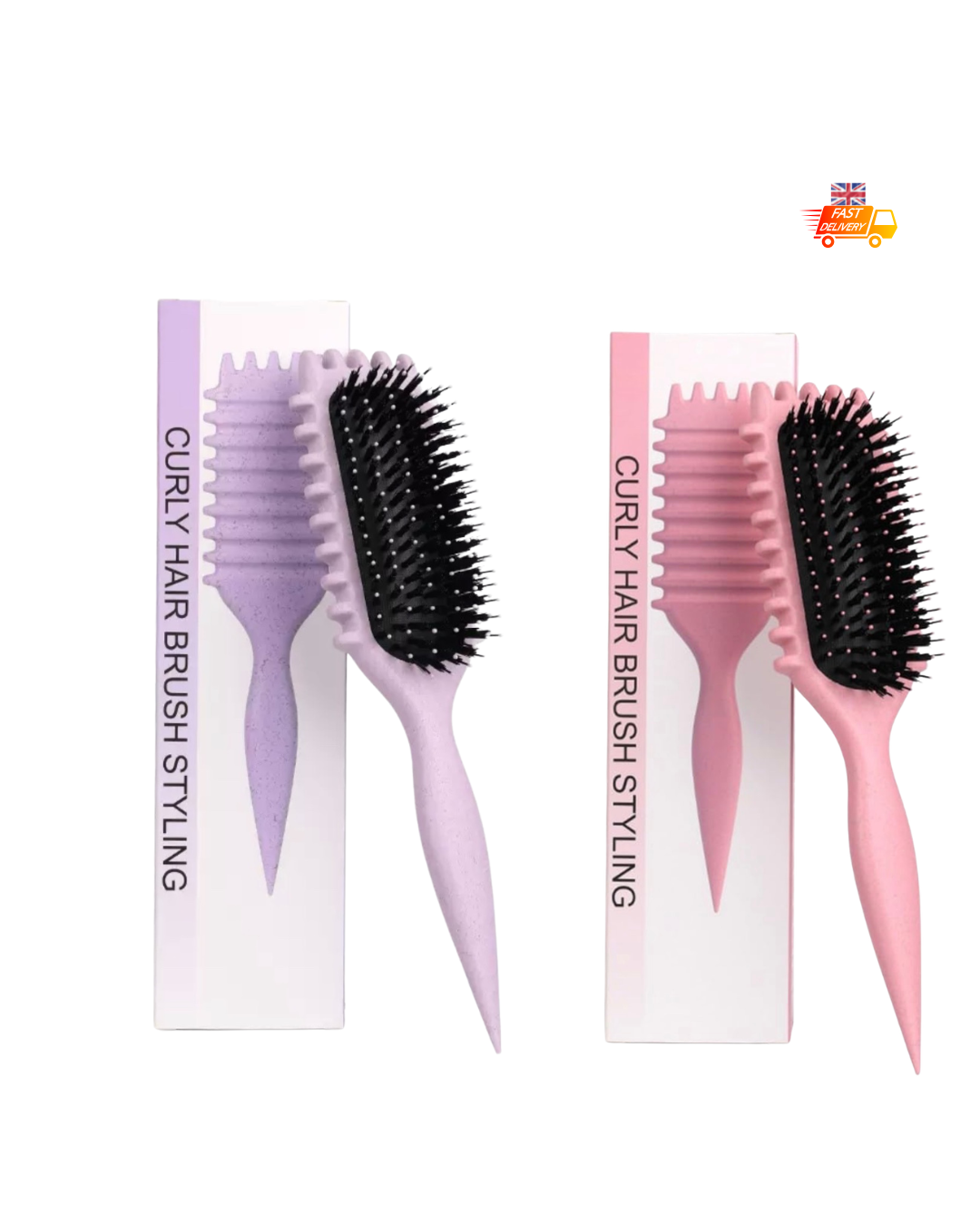 Curly Hair Styling Brush with Sectioning Tail Detangling & Curl