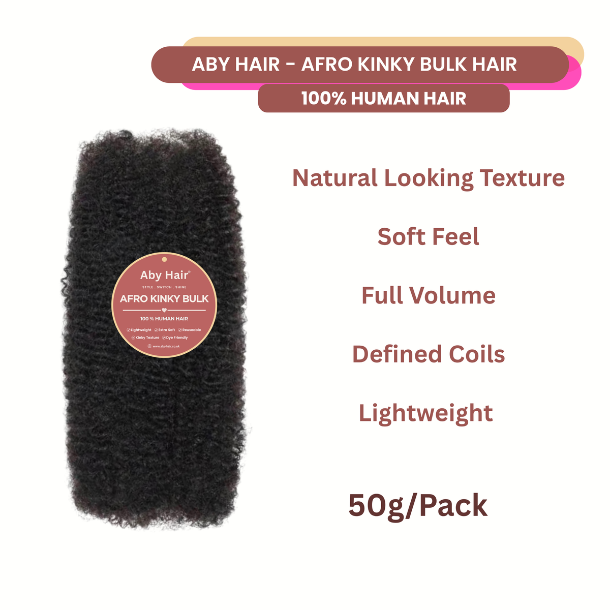 Afro Kinky Curly Bulk Hair – Crochet-Ready, 100% Human Hair