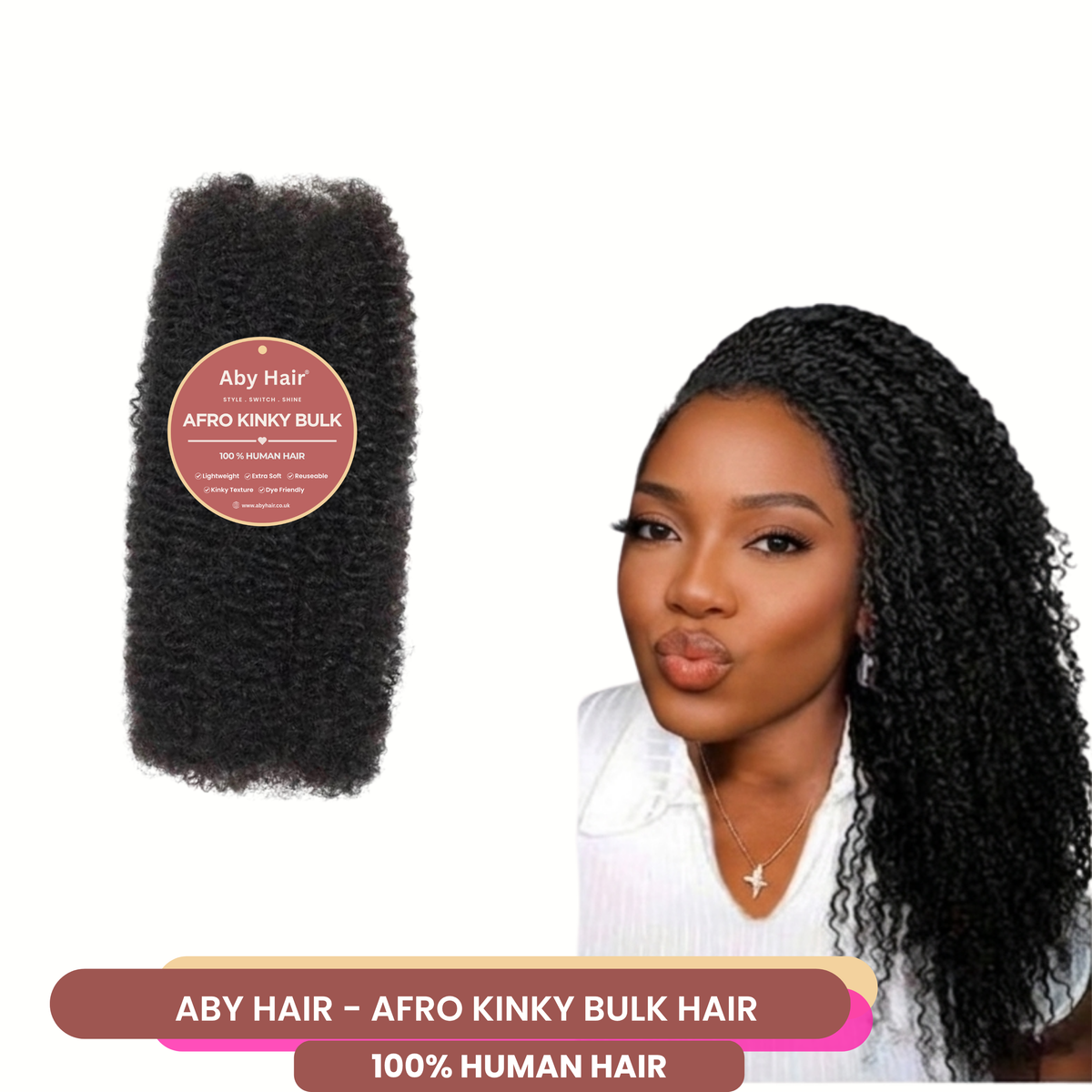 Afro Kinky Curly Bulk Hair – Crochet-Ready, 100% Human Hair
