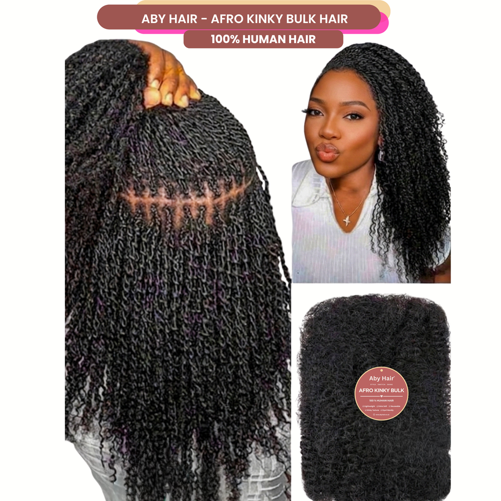 Afro Kinky Curly Bulk Hair – Crochet-Ready, 100% Human Hair