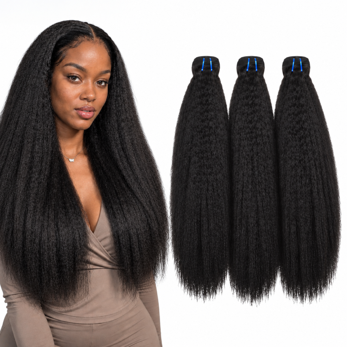 Aby Hair AfroKinky Straight Bundles 100% Human Virgin Hair