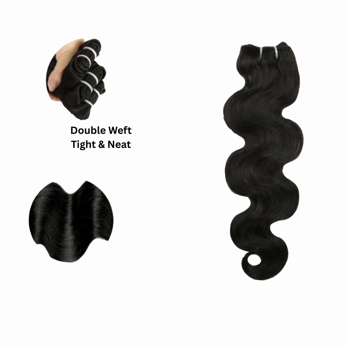 Bouncy Body Wave Bundles – Double Drawn 12A Virgin Hair